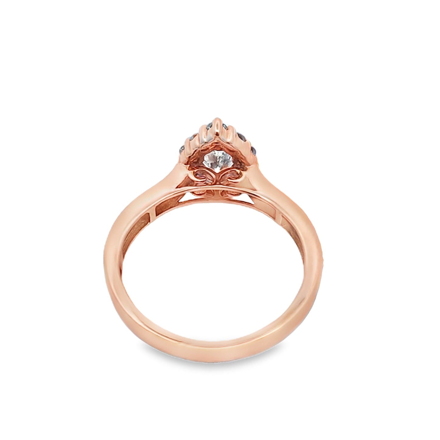 14K Rose Gold Pear Cut Diamond Halo Engagement Ring 1.00 ctw | Romantic Bridal Jewelry – Jewelry Palace Lithonia GA