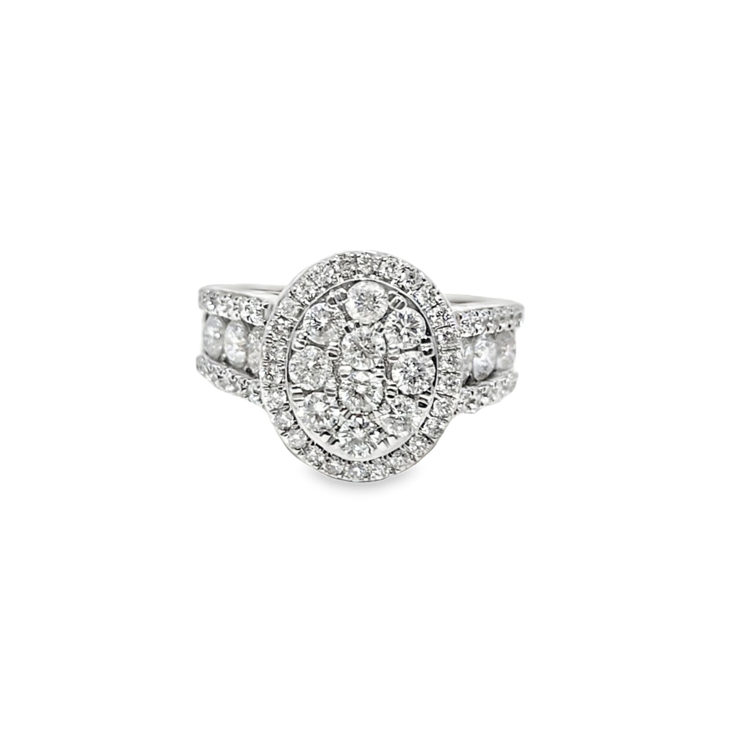 14K Yellow Gold Oval Halo Diamond Ring 1.99 ctw | Elegant Round Cut Bridal & Fashion Jewelry – Jewelry Palace Lithonia GA