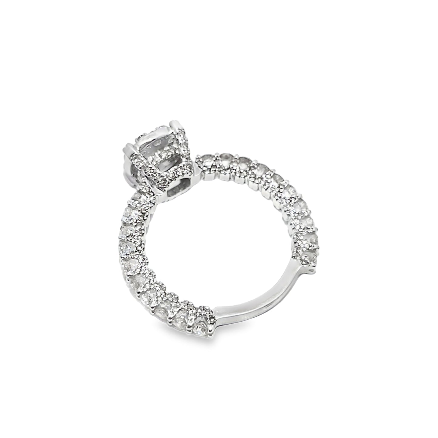 14K White Gold Halo Cluster Diamond Wedding Ring 2.75 ctw | Jewelry Palace Lithonia GA