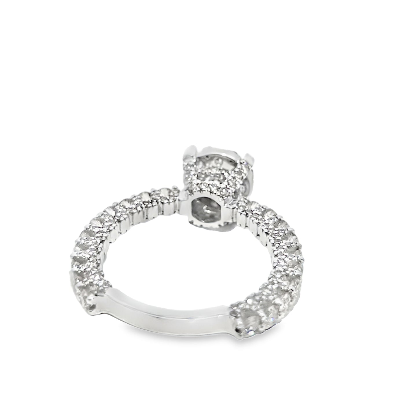 14K White Gold Halo Cluster Diamond Wedding Ring 2.75 ctw | Jewelry Palace Lithonia GA