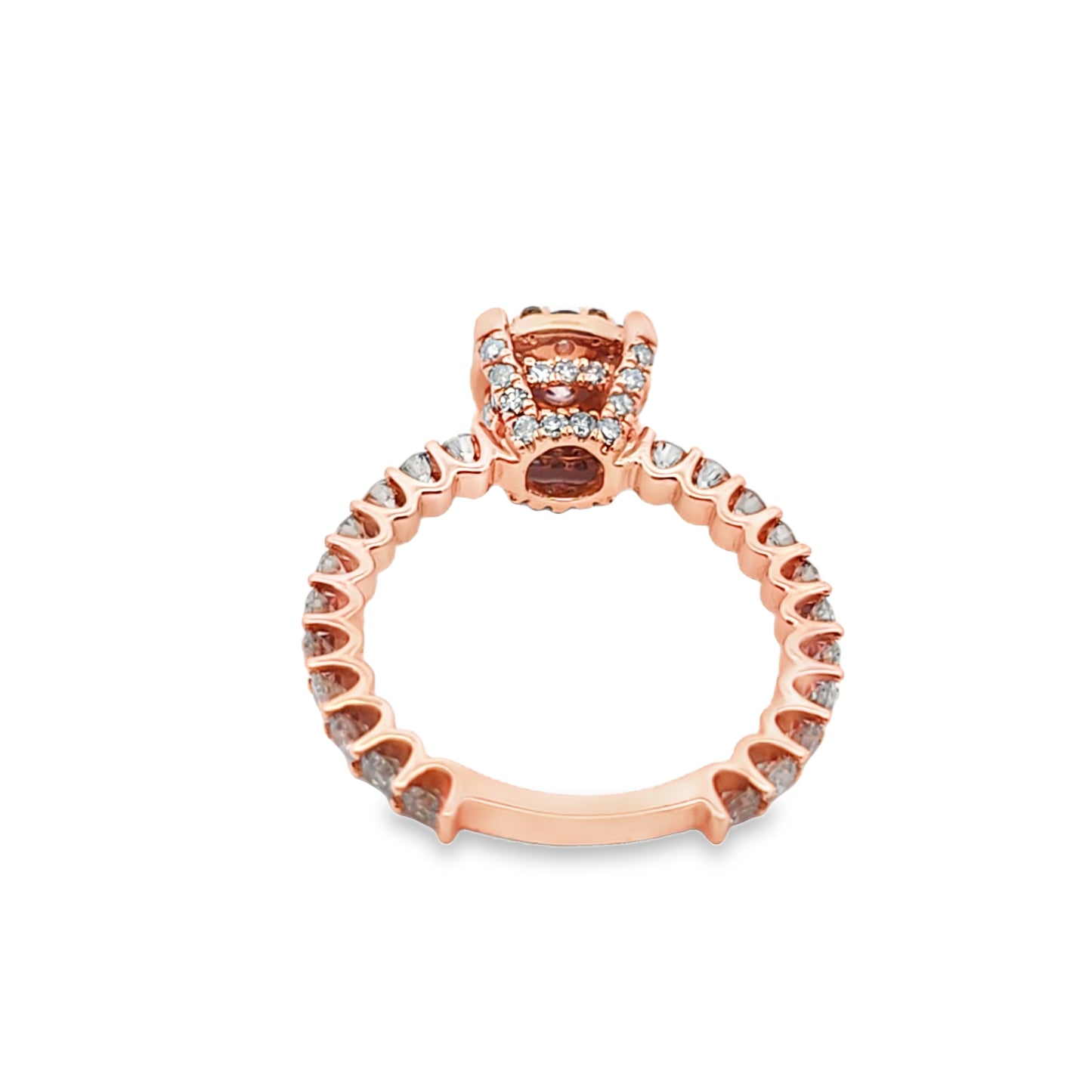 14K Rose Gold Round Cut Diamond Engagement Ring 2.25 CTW