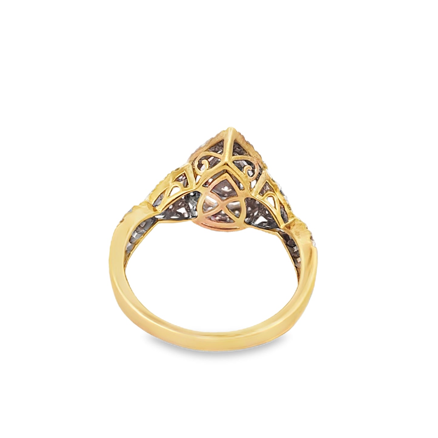 10K Yellow Gold Pear Cut Diamond Bridal Ring Set 1.00 CTW