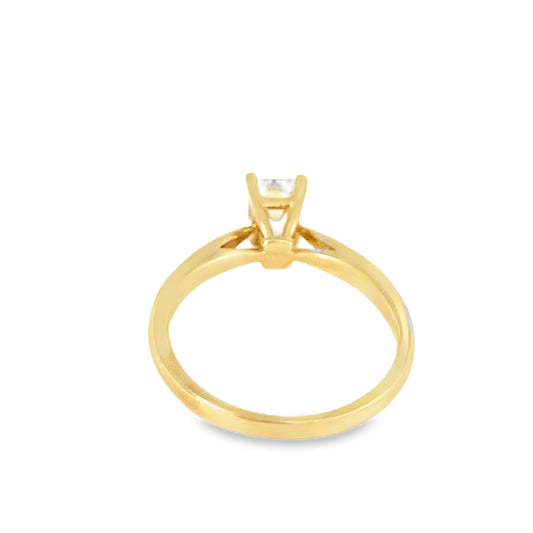 14K Yellow Gold Emerald Cut Diamond Solitaire Engagement Ring 1.00 CTW