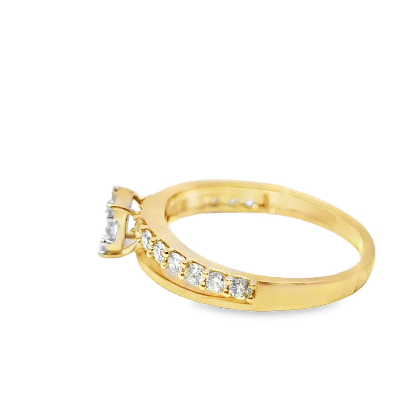 14K Yellow Gold Diamond Square Cut Ring 1.00 ctw | Baguette Cluster Engagement Ring – Jewelry Palace