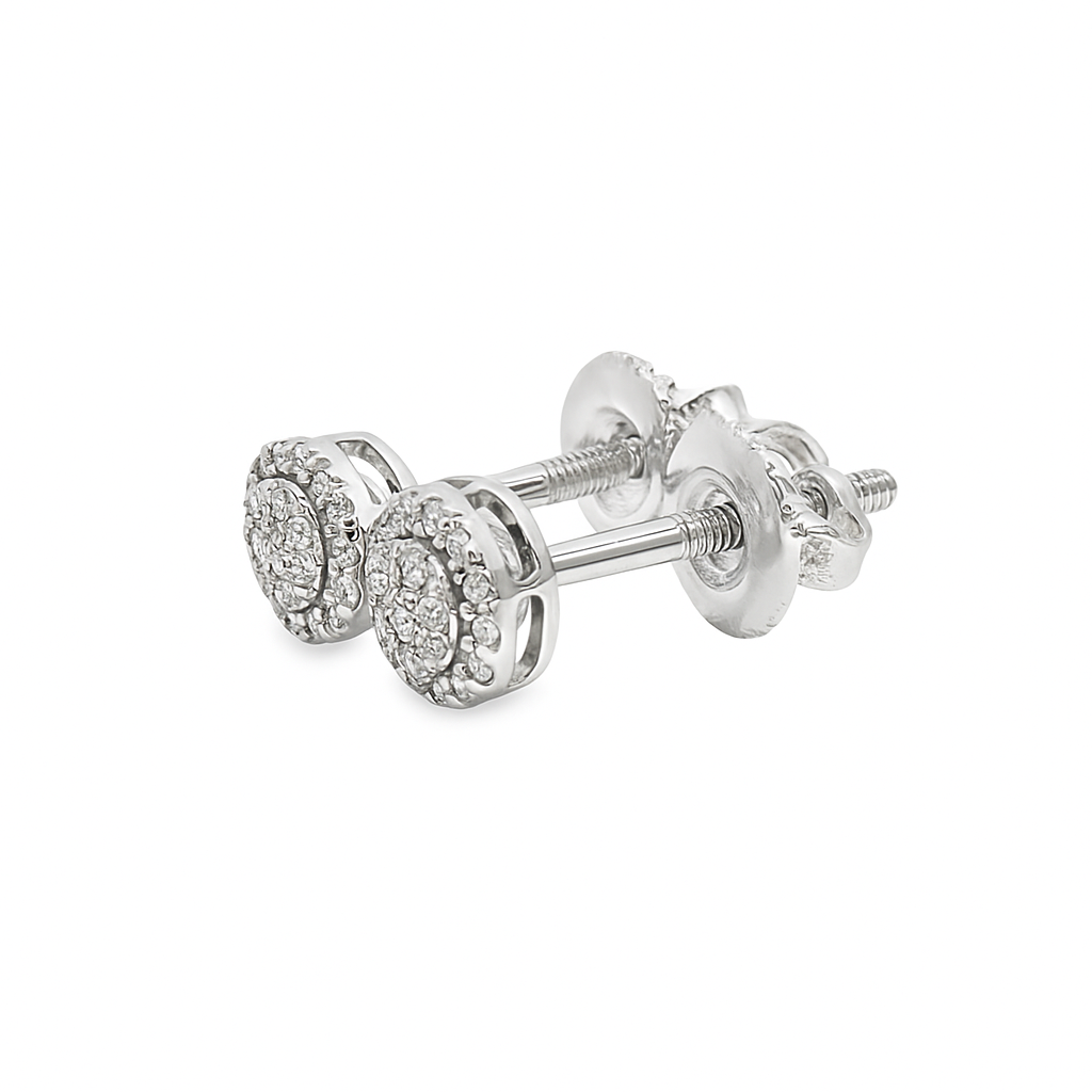 10K White Gold Diamond Round Stud Earrings | 0.10 CTW | Jewelry Palace