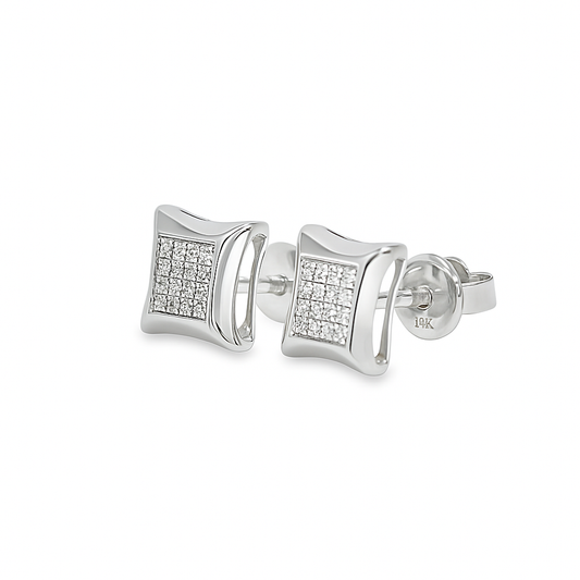 10K White Gold Diamond Square Stud Earrings | 0.25 CTW | Jewelry Palace