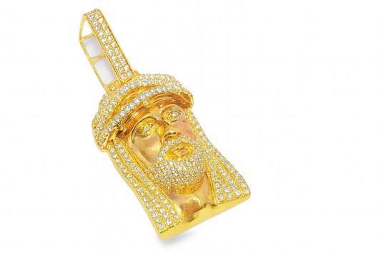 10K Yellow Gold Diamond Jesus Pendant 1.35 ctw | Iced-Out Religious Charm