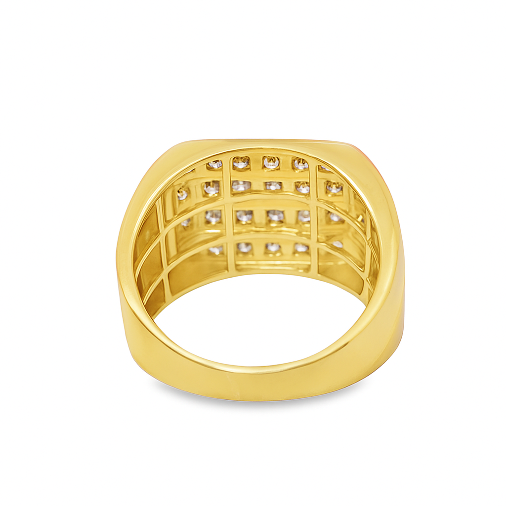 10K Yellow Gold 2.50 ctw Diamond Multi-Row Ring – Men’s Brilliant Statement Band | Jewelry Palace Lithonia, GA