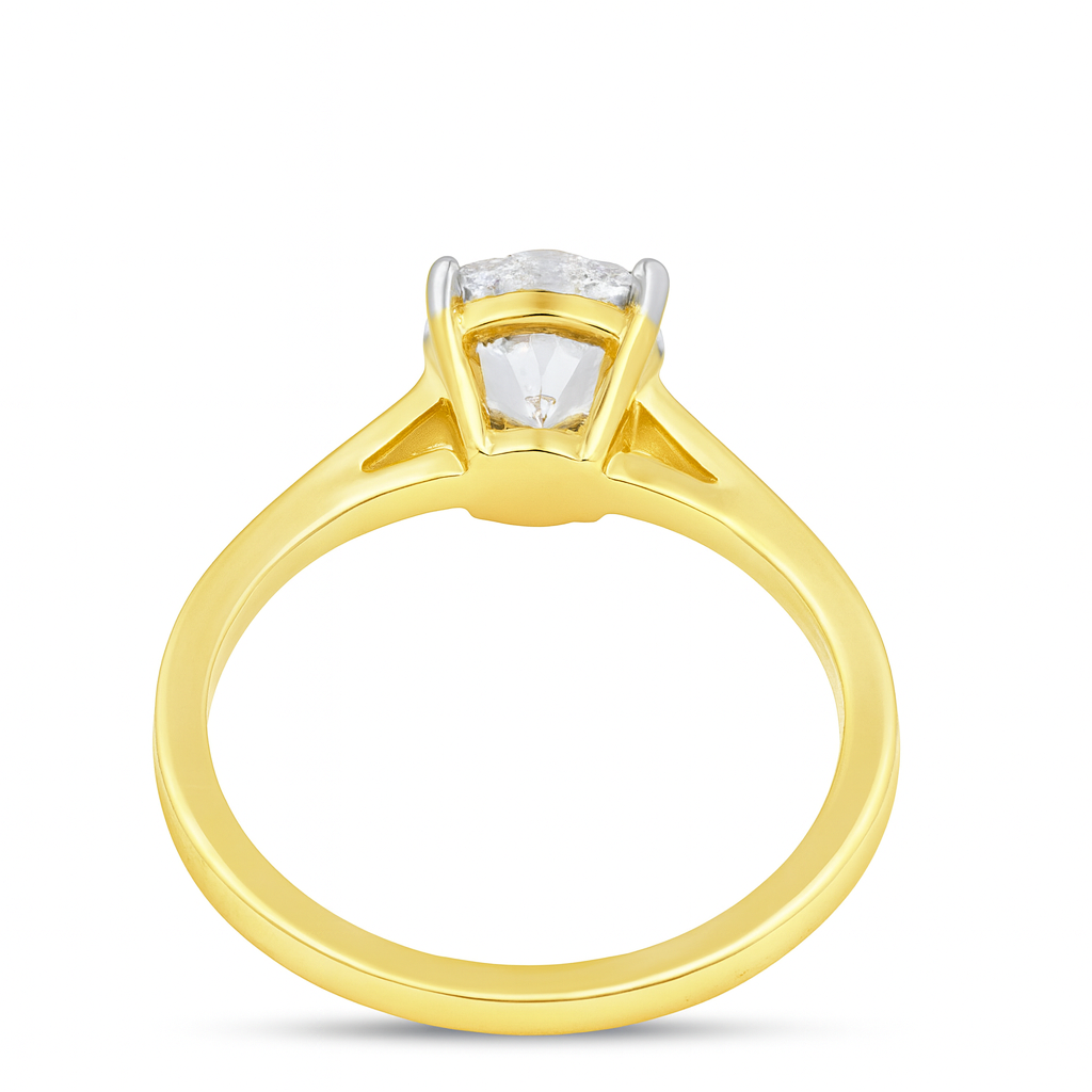 14K Yellow Gold Diamond Solitaire Engagement Ring 1.50 CTW | Round Brilliant Cut Classic Setting