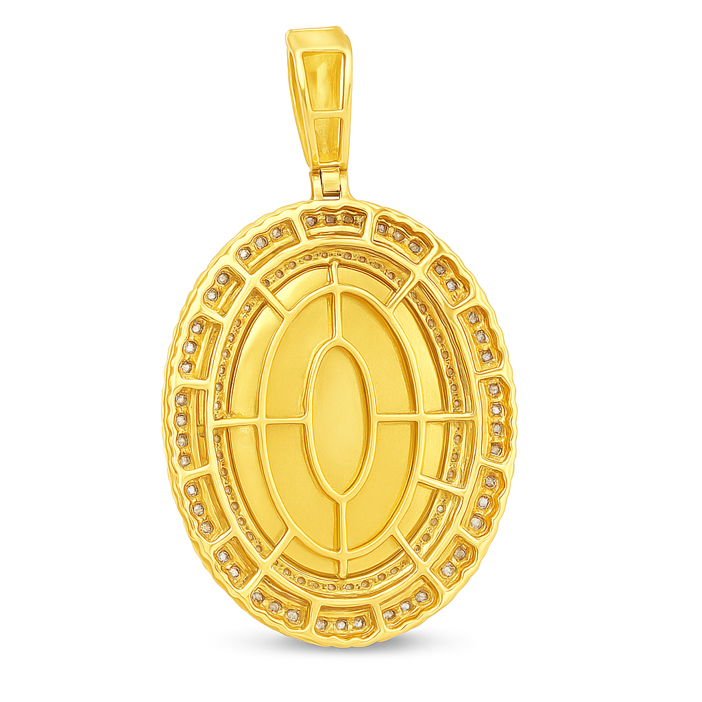 10K Yellow Gold Diamond Oval Memory Pendant 3.0 CTW | Jewelry Palace