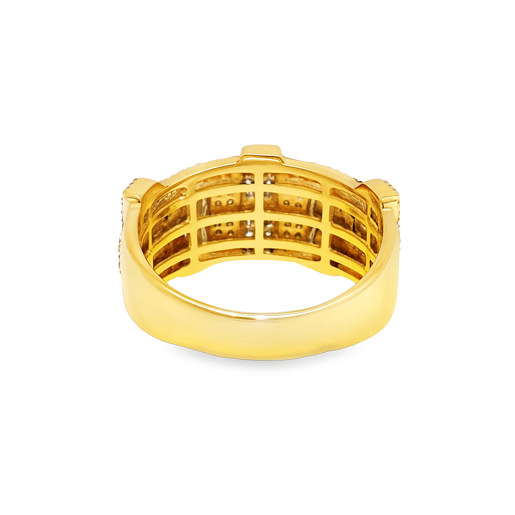Elegant Men’s 10K Yellow Gold Nail Diamond Ring | 1.20 CTW | Jewelry Palace