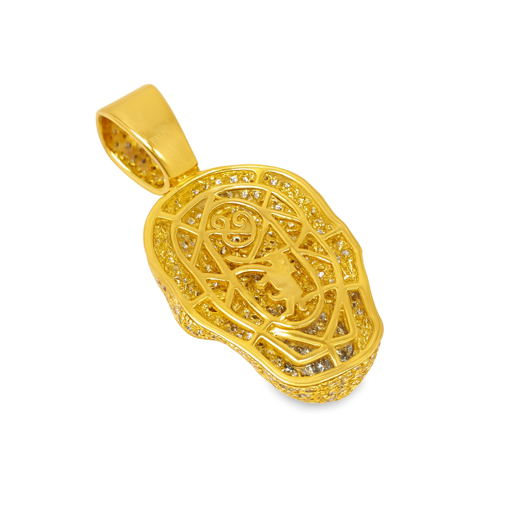 10K Yellow Gold Diamond Pavé Skull Pendant 2.15 ctw | Iced Out Men’s Hip Hop Pendant – Jewelry Palace