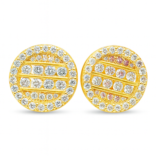 10K Yellow Gold Diamond Round Stud Earrings 0.50 CTW | Jewelry Palace