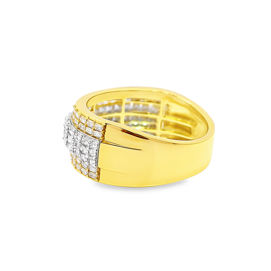 10K Yellow Gold Diamond Baguette Band 1.12 CTW | Men’s Statement Ring | Jewelry Palace