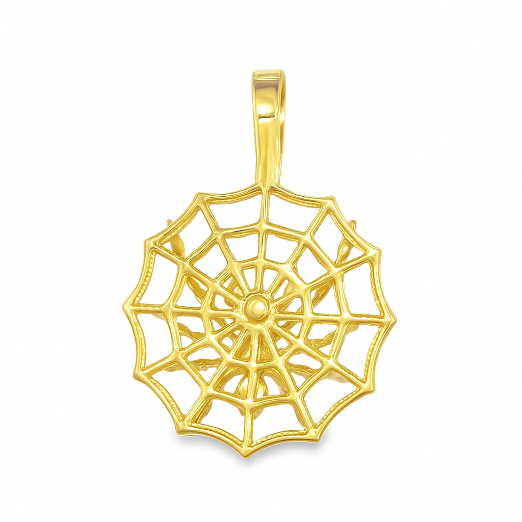 10K Yellow Gold Diamond Spider Pendant on Web 1.88 ctw