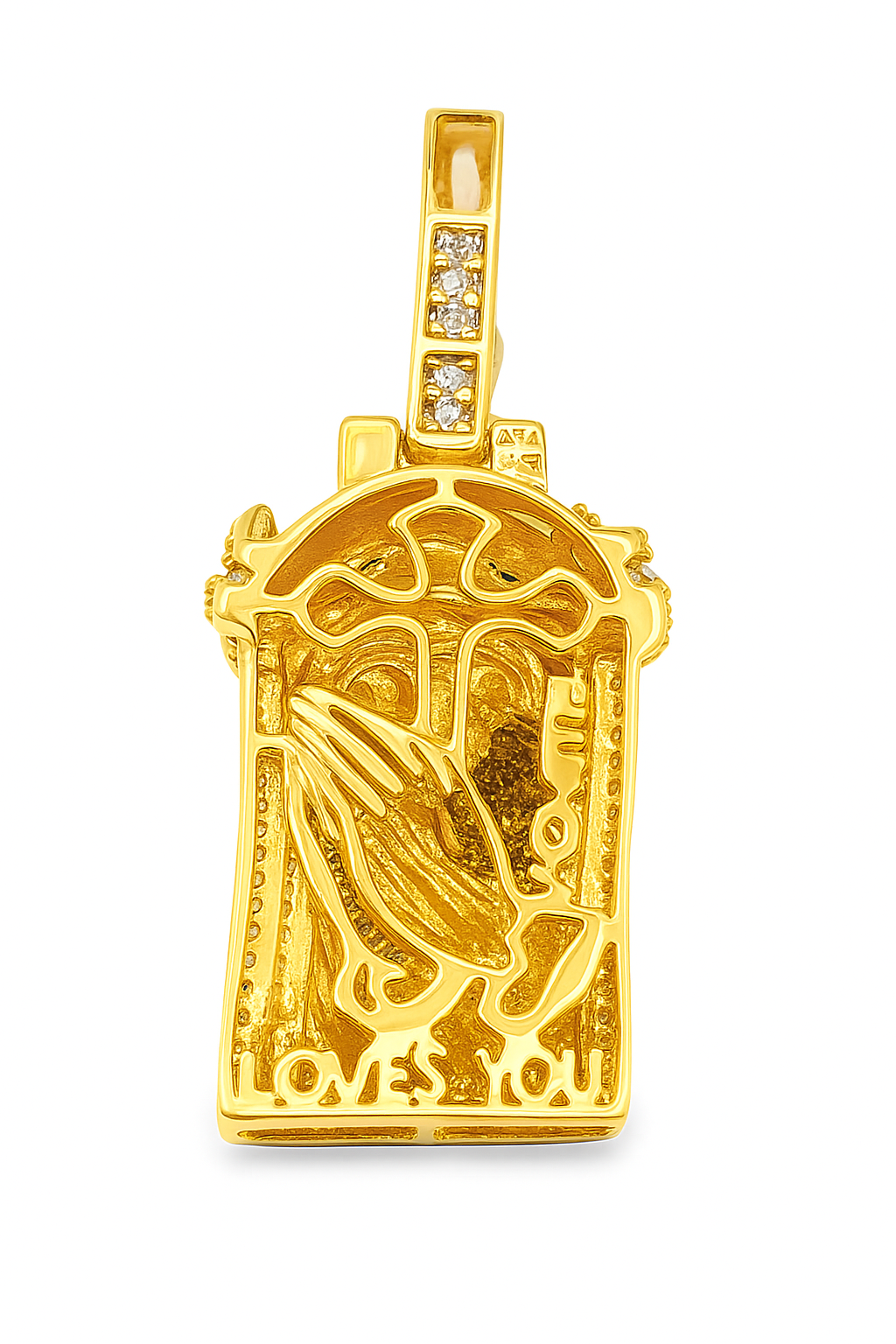 10K Yellow Gold Diamond Jesus Pendant 1.35 ctw | Iced-Out Religious Charm