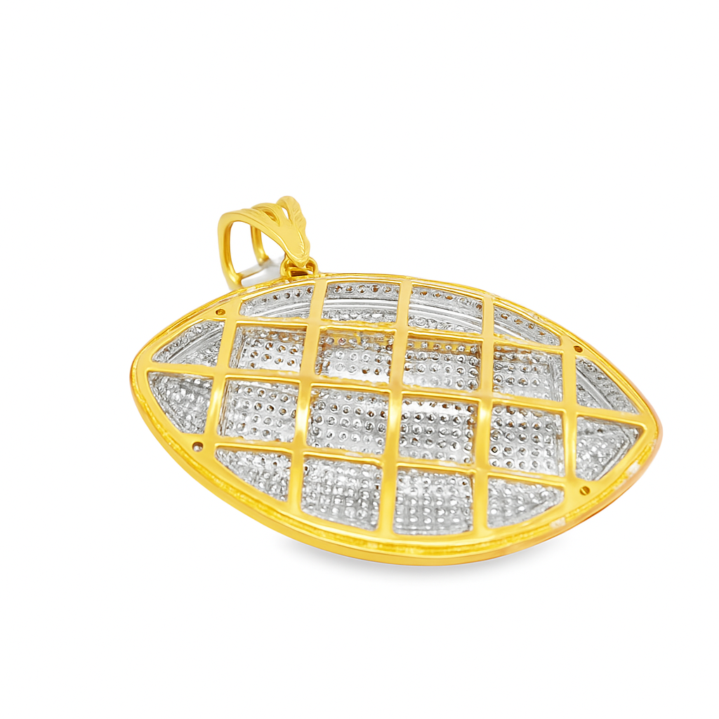 10K Yellow Gold Diamond Football Pendant 1.50 ctw – Sports & Luxury Jewelry | Jewelry Palace Lithonia, GA