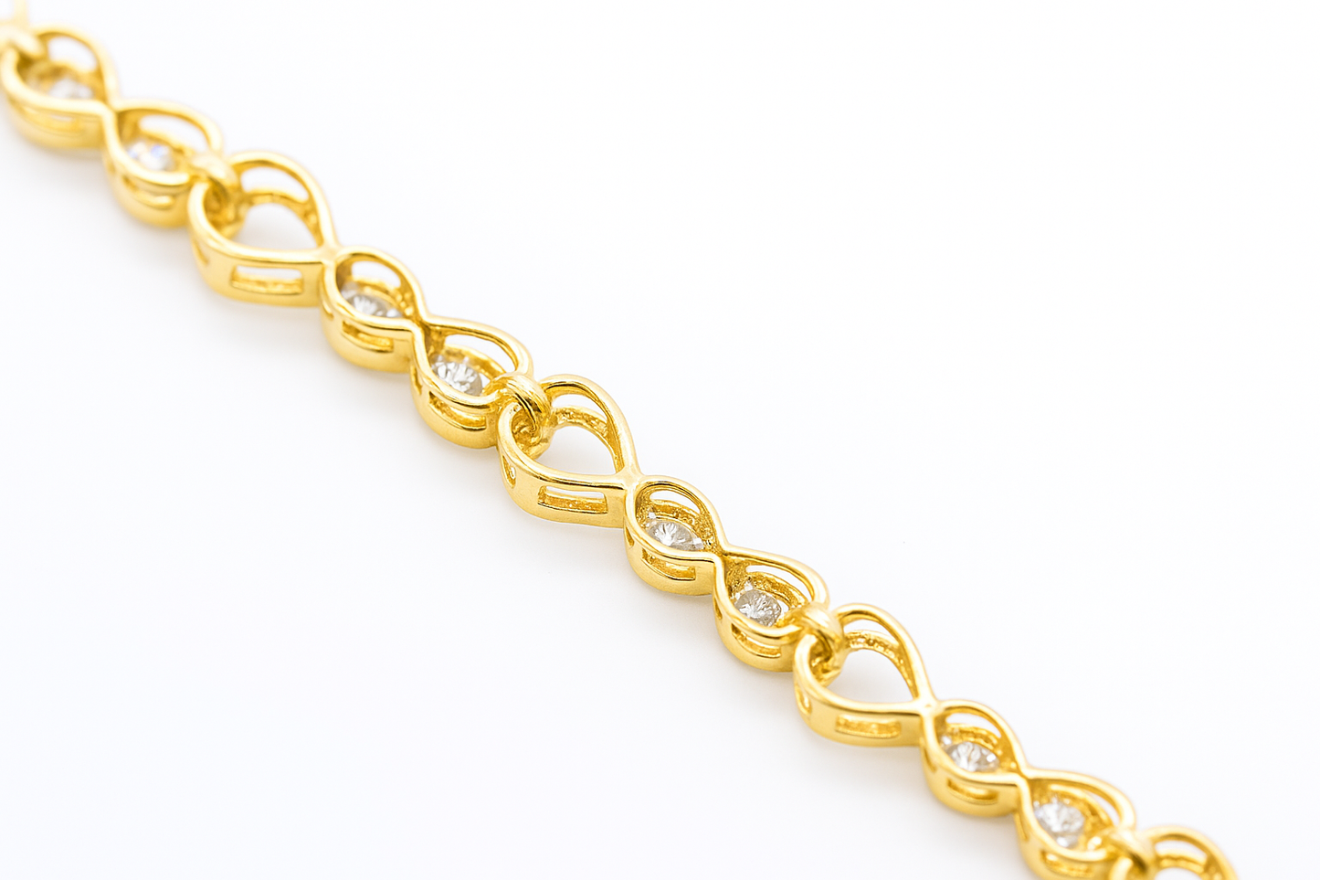 10K Yellow Gold Women’s Infinity Heart Diamond Bracelet 1.50 ctw – Romantic Symbol of Forever Love | Jewelry Palace
