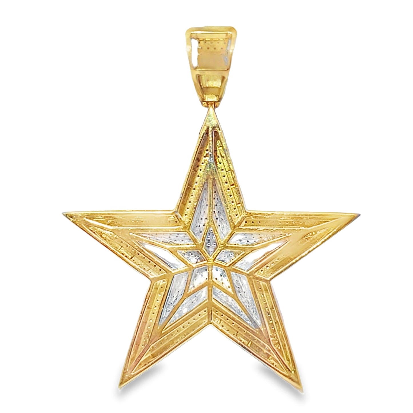 10k Yellow Gold Diamond Star Pendant 1.70 ctw