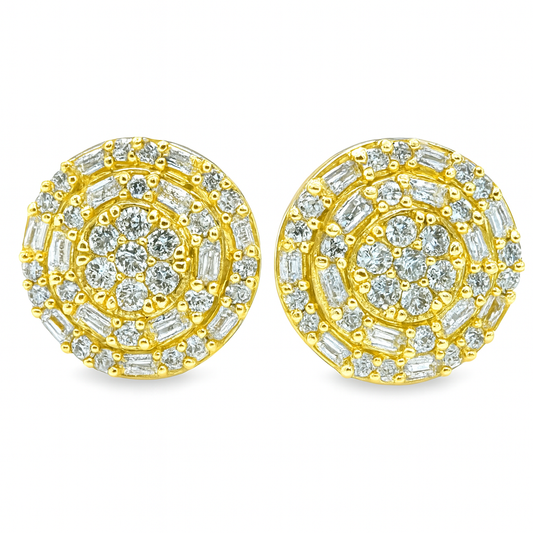 10K White Gold Diamond Round Cluster Stud Earrings 0.50 CTW | Jewelry Palace