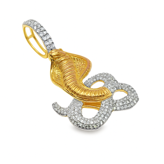 10K Yellow Gold Diamond Snake Pendant 1/5 ctw – Unique Gold Serpent Charm | Jewelry Palace Lithonia, GA