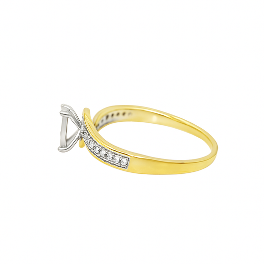 10K Yellow Gold Diamond Spiral Band Ring 0.12 ctw