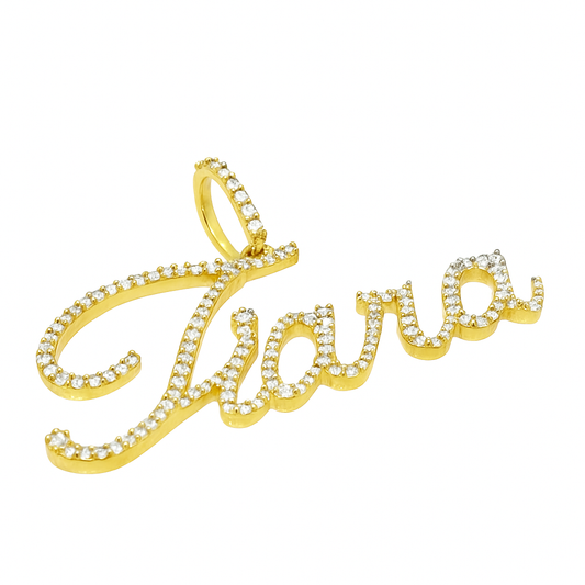 10K Yellow Gold Diamond "Tiara" Letter Pendant 1.5 ctw