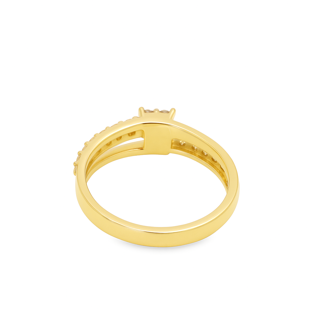 14K Yellow Gold Diamond Square Cut Ring 1.00 ctw | Baguette Cluster Engagement Ring – Jewelry Palace