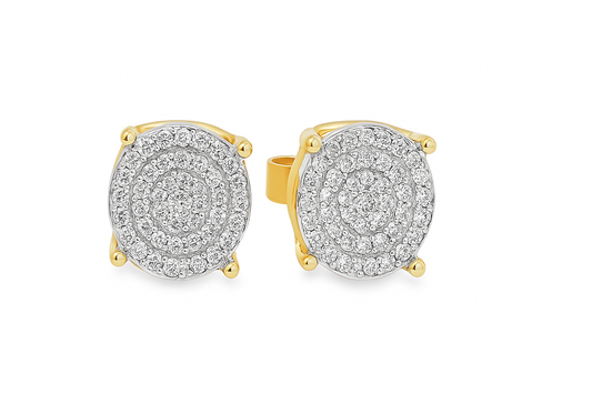 10K Yellow Gold Diamond Cluster Stud Earrings | 0.25 CTW | Jewelry Palace