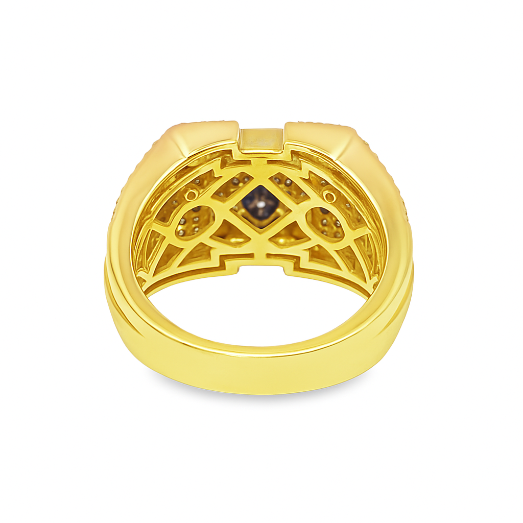 10K Yellow Gold Diamond “M” Initial Ring 1.45 ctw – Personalized Statement Ring | Jewelry Palace Lithonia, GA