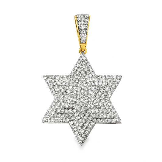 10K Yellow Gold 0.60 ctw Diamond 6 Point Star Pendant | Star of David Faith Symbol | Jewelry Palace