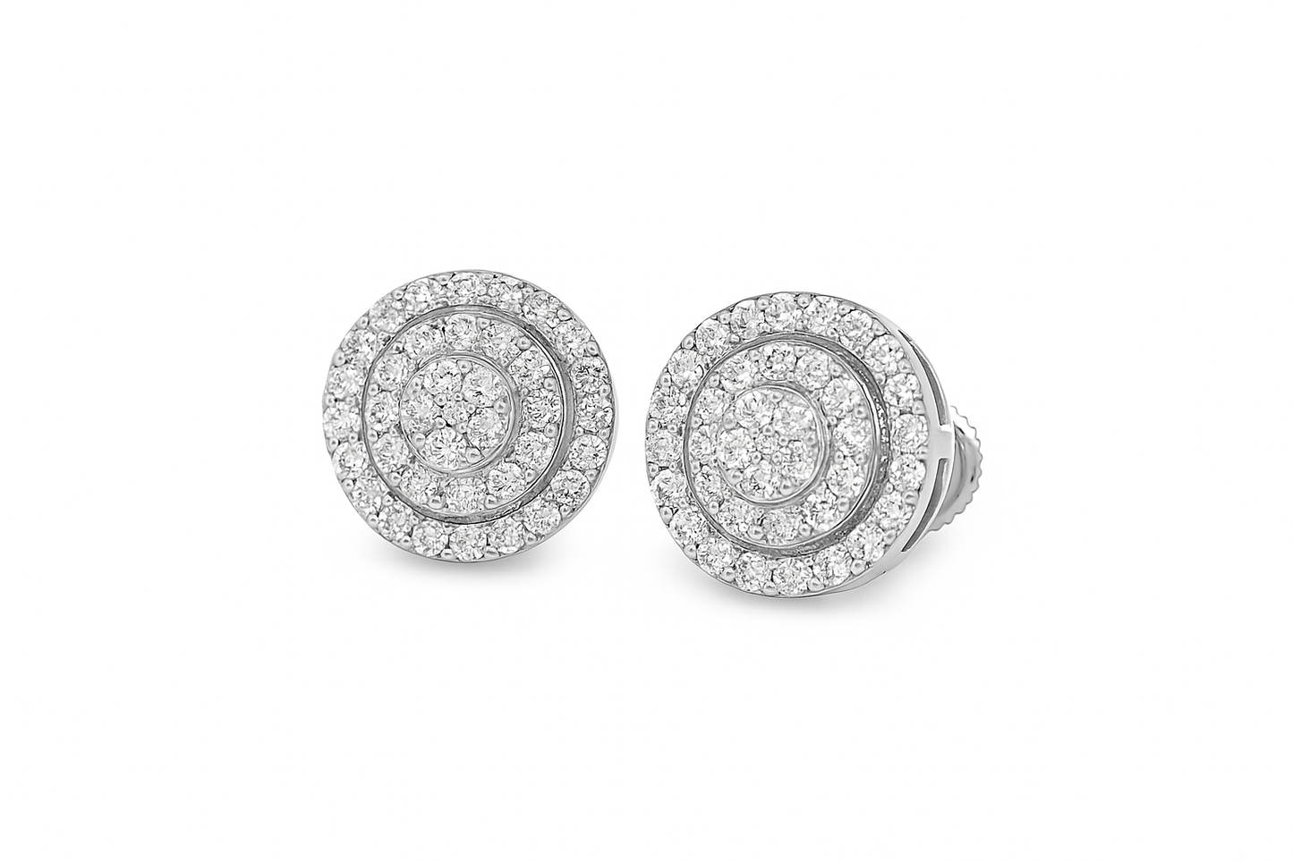 10K White Gold Round Diamond Stud Earrings 0.38 ctw | Jewelry Palace