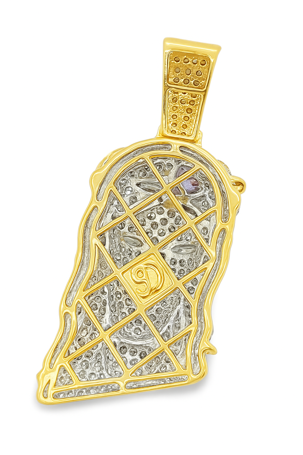 10K Yellow Gold Diamond Jesus Pendant 2.0 ctw | Multicolor Butterfly Accent Iced-Out Pendant