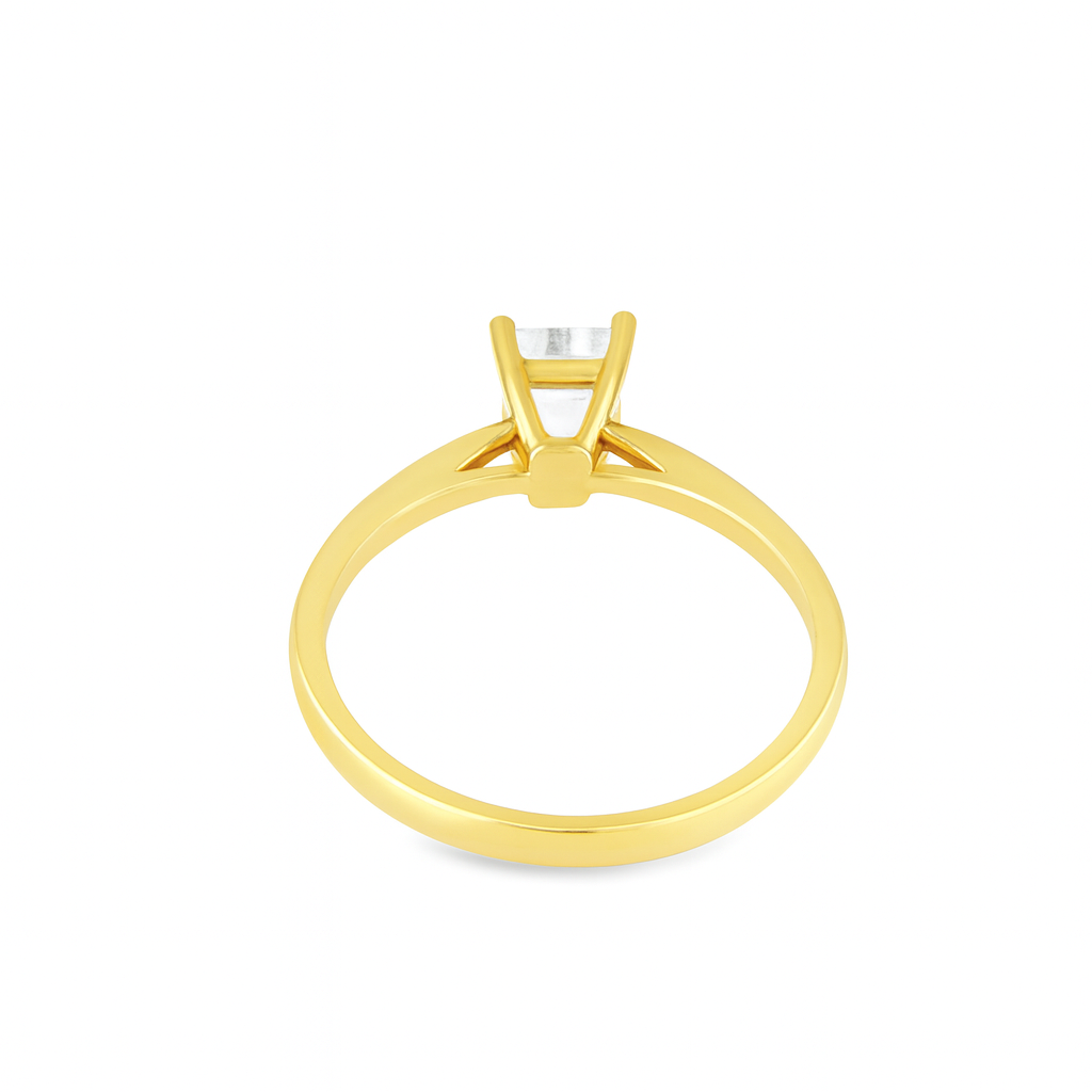 14K Yellow Gold Emerald Cut Diamond Solitaire Engagement Ring 1.00 CTW