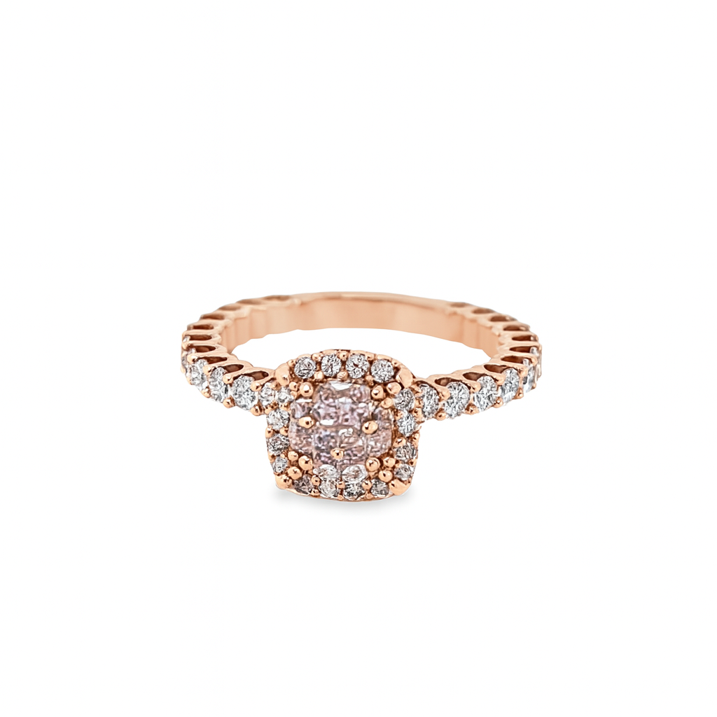 14K Rose Gold Round Cut Diamond Engagement Ring 2.25 CTW