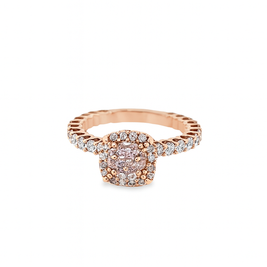 14K Rose Gold Round Cut Diamond Engagement Ring 2.25 CTW