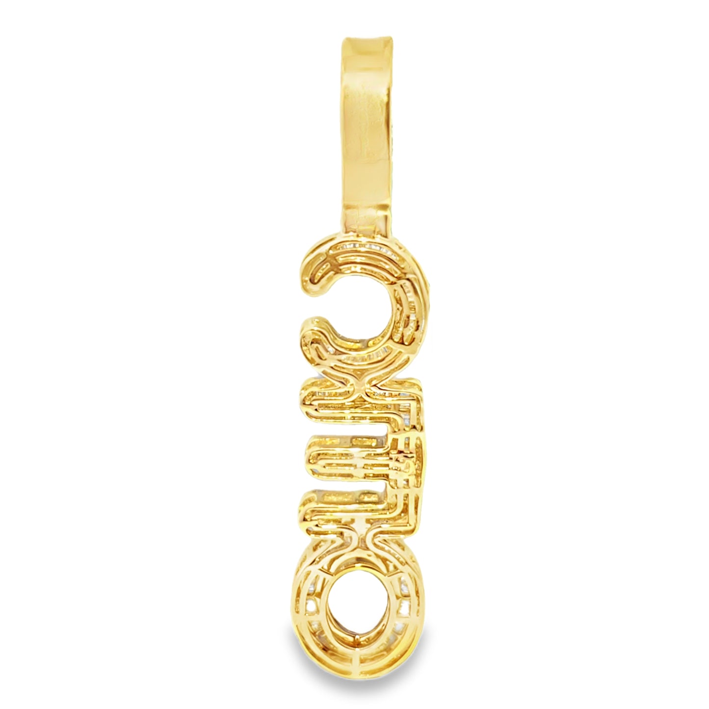 10K Yellow Gold Diamond Vertical CEO Pendant 1.30 ctw