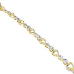 Women's Infinity Heart Bracelet 1.50 ctw Diamond 10K Yellow Gold