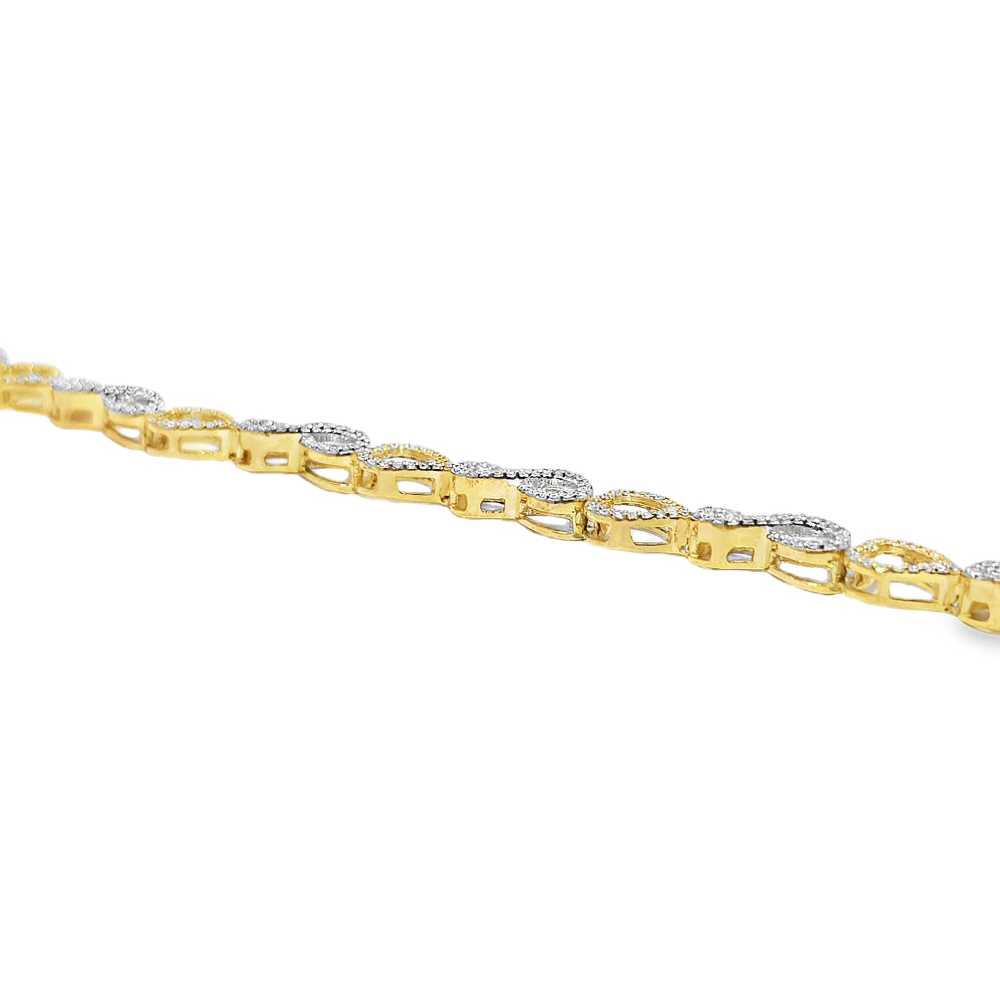 Women's Infinity Heart Bracelet 1.50 ctw Diamond 10K Yellow Gold