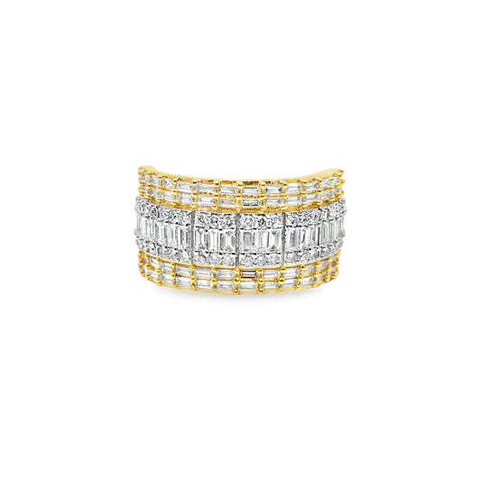 Baguette Diamond Wedding Band Ring | 2.05 CTW | 10K Yellow Gold