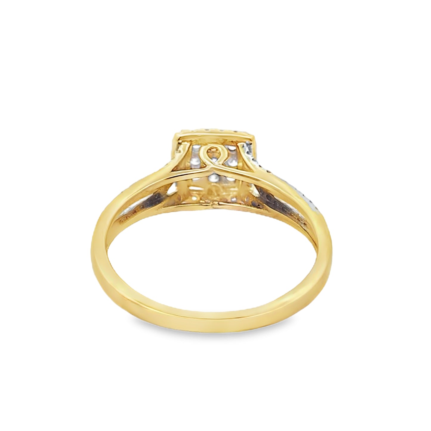 Diamond Square Ring Infinity Band 0.45 ctw 10K Yellow Gold