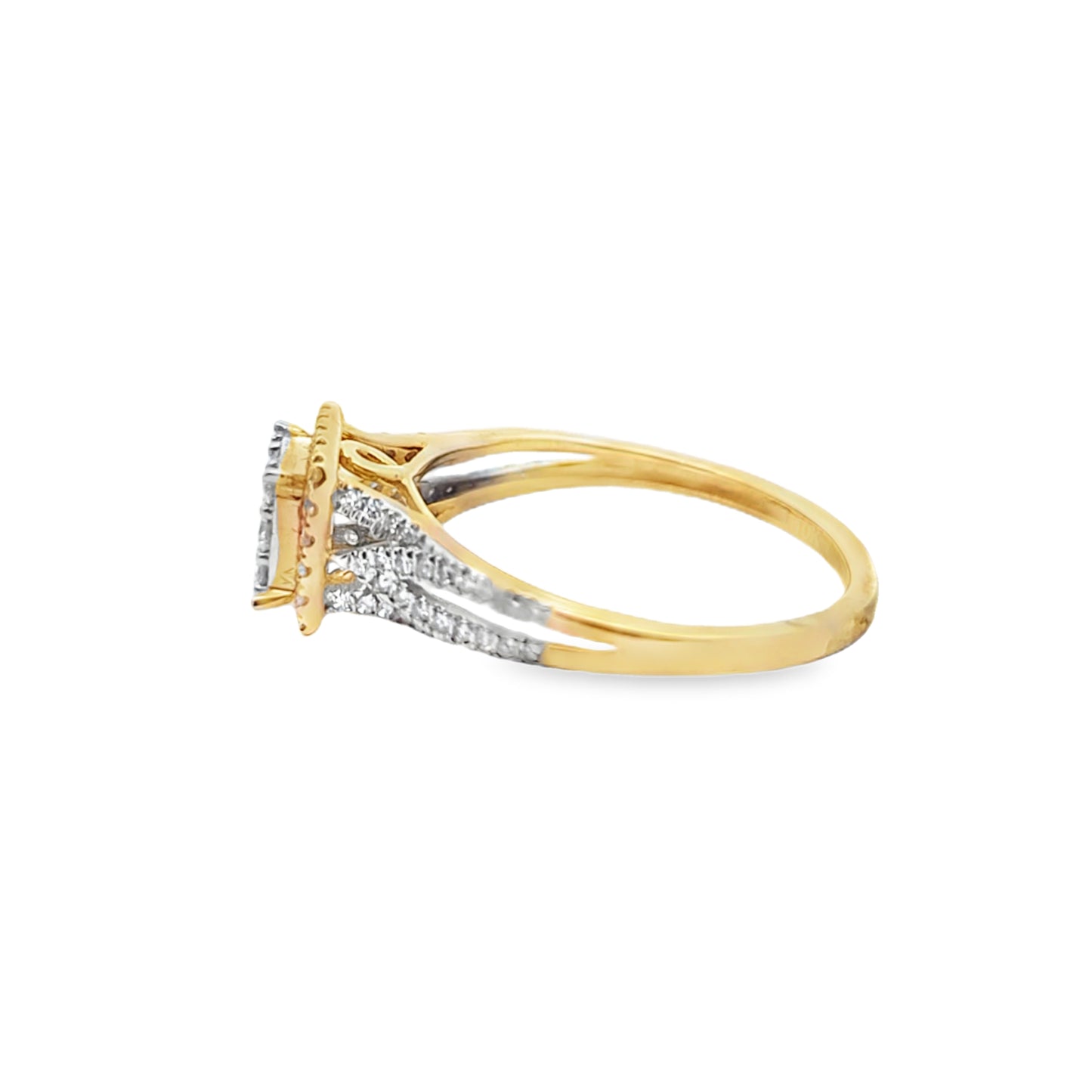 Diamond Square Ring Infinity Band 0.45 ctw 10K Yellow Gold