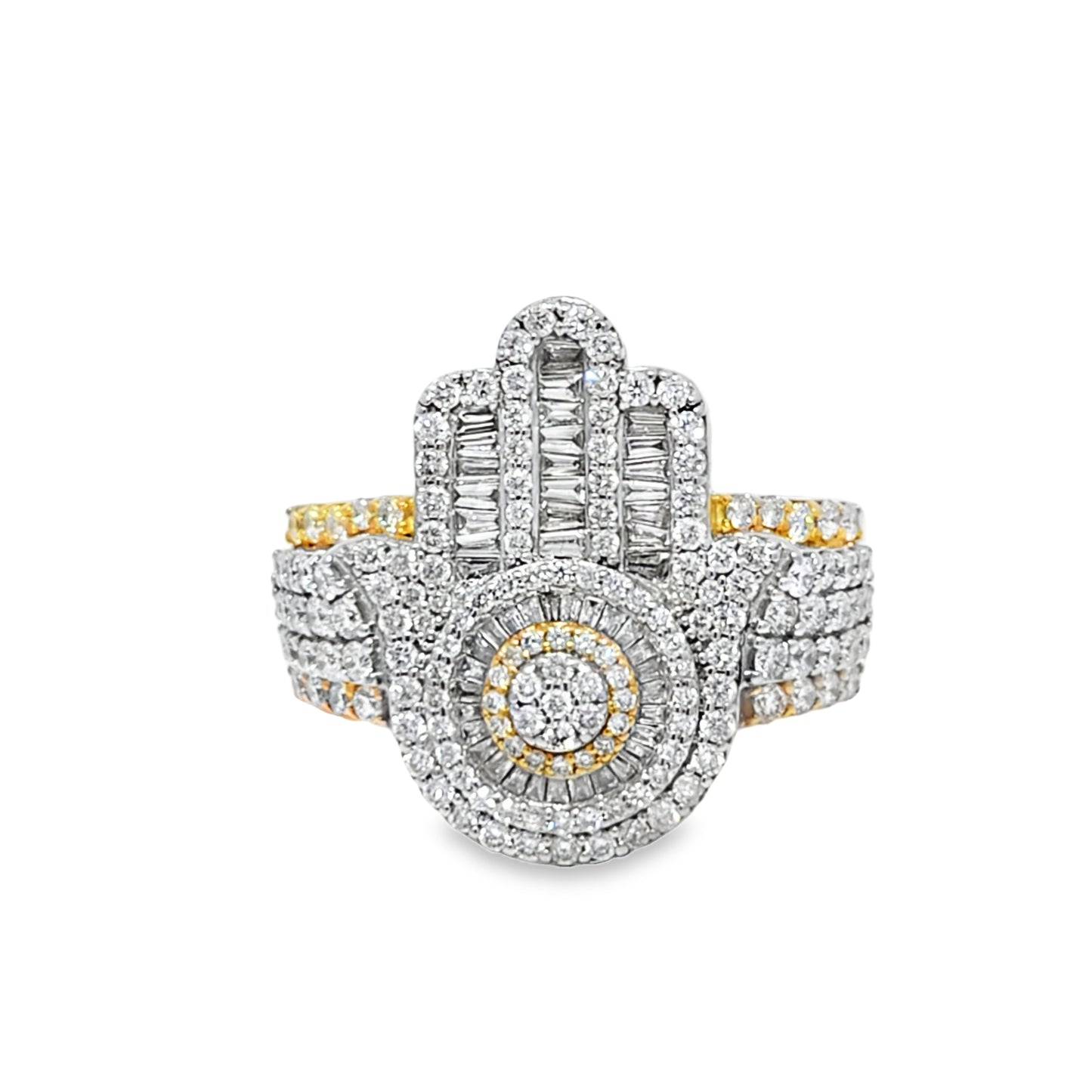 Hamsa Hand Ring 1.99 ctw Diamond 10K Yellow Gold