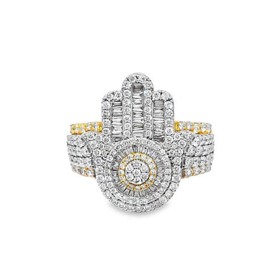 Hamsa Hand Ring 1.99 ctw Diamond 10K Yellow Gold