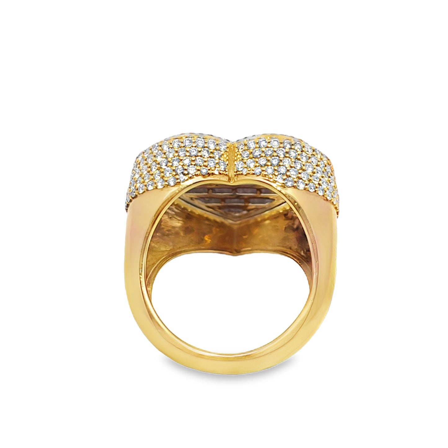 Baguette Heart Ring 4.00 ctw Diamond 10K Yellow Gold