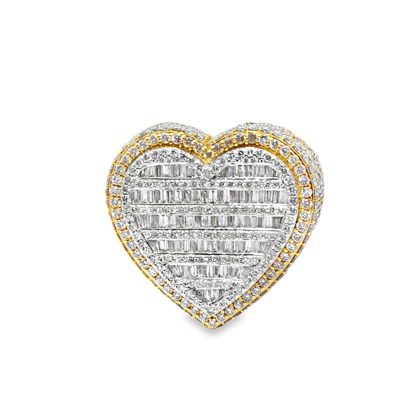 Baguette Heart Ring 4.00 ctw Diamond 10K Yellow Gold