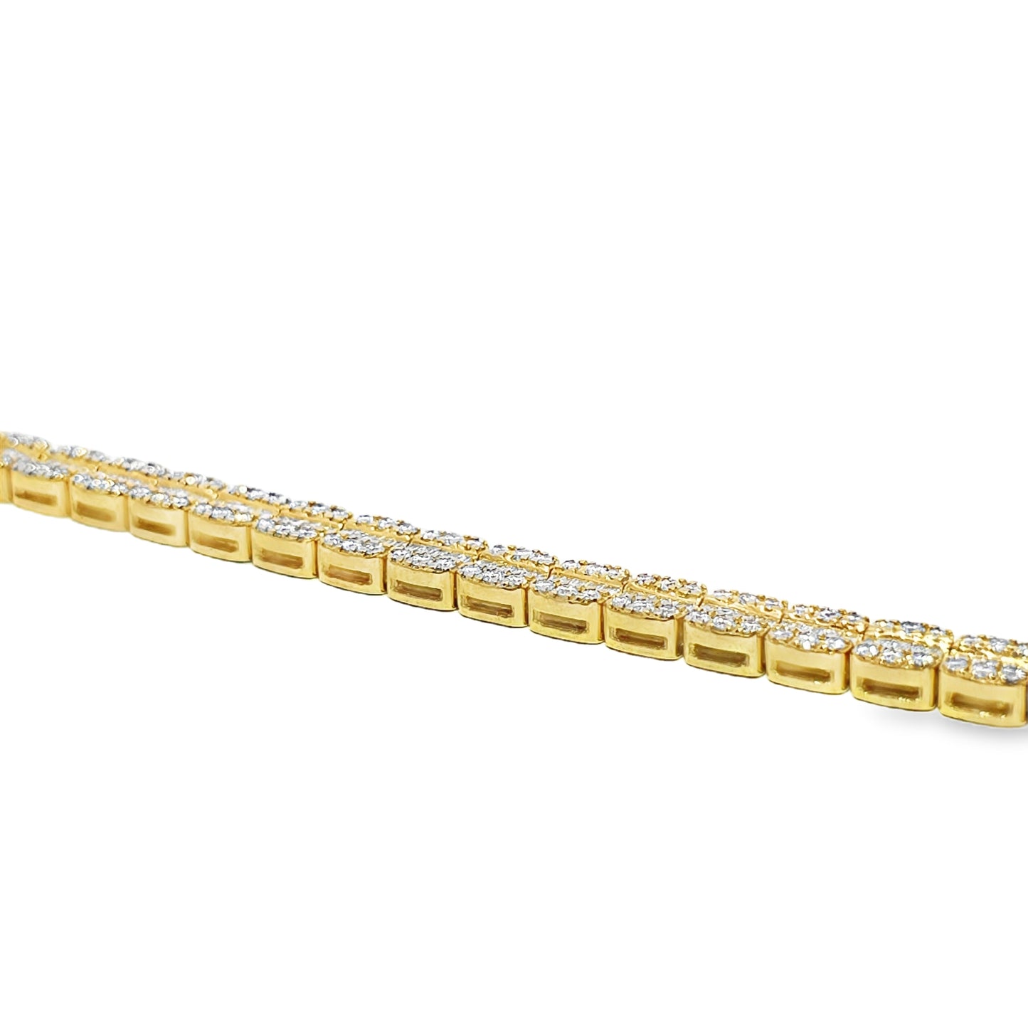 10k Yellow Gold Diamond Baguette Bracelet 3.59 ctw
