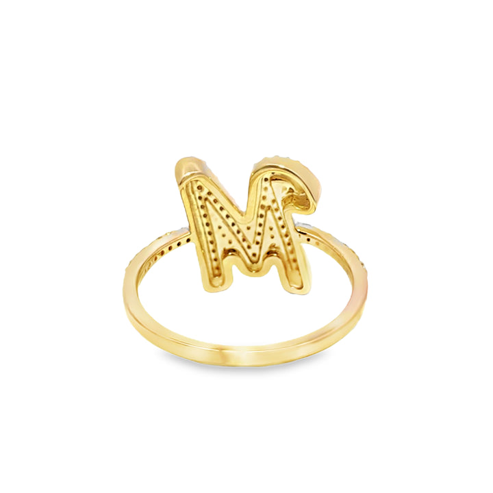 "M" Initial Ring 0.36 ctw Diamond 10K Yellow Gold