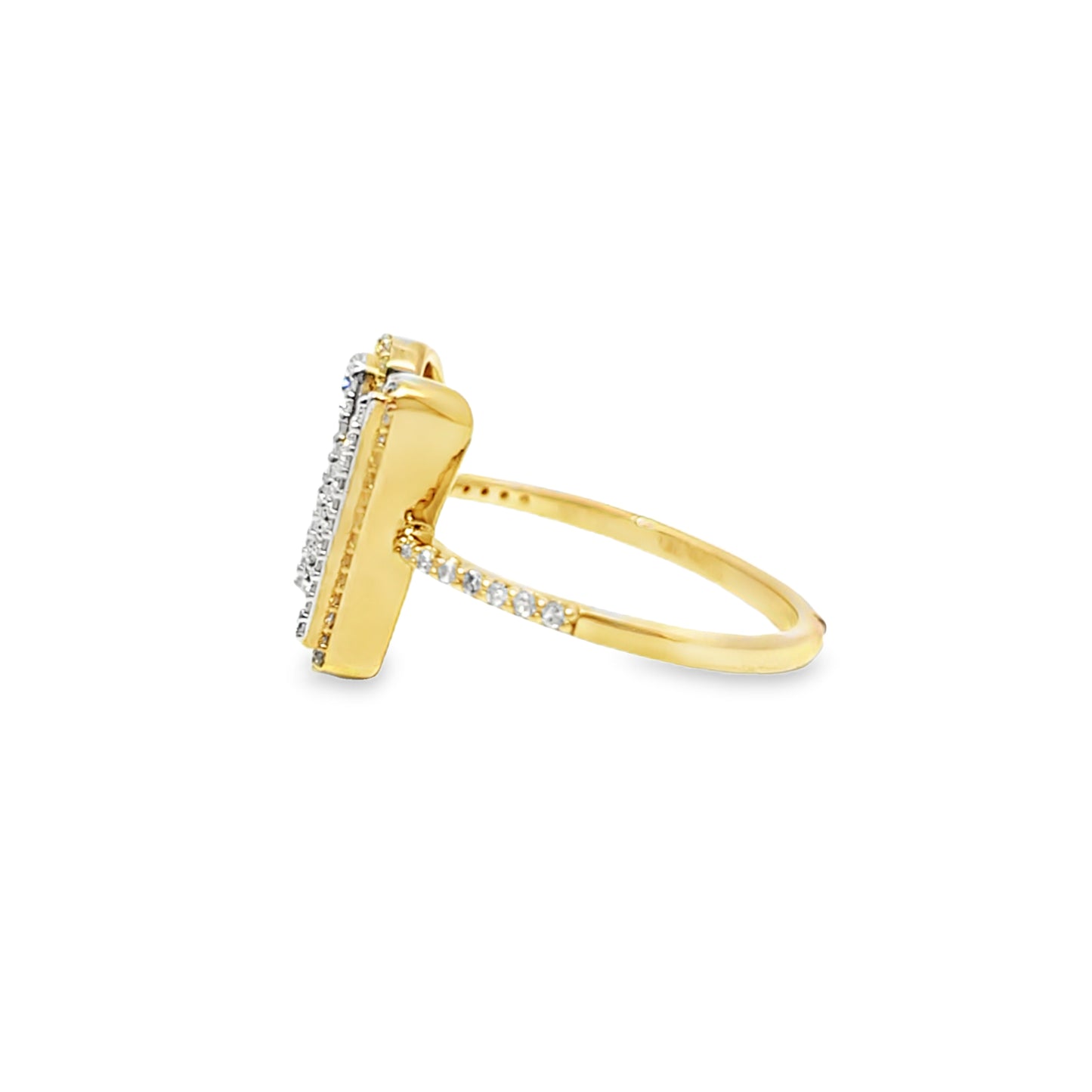 "M" Initial Ring 0.36 ctw Diamond 10K Yellow Gold