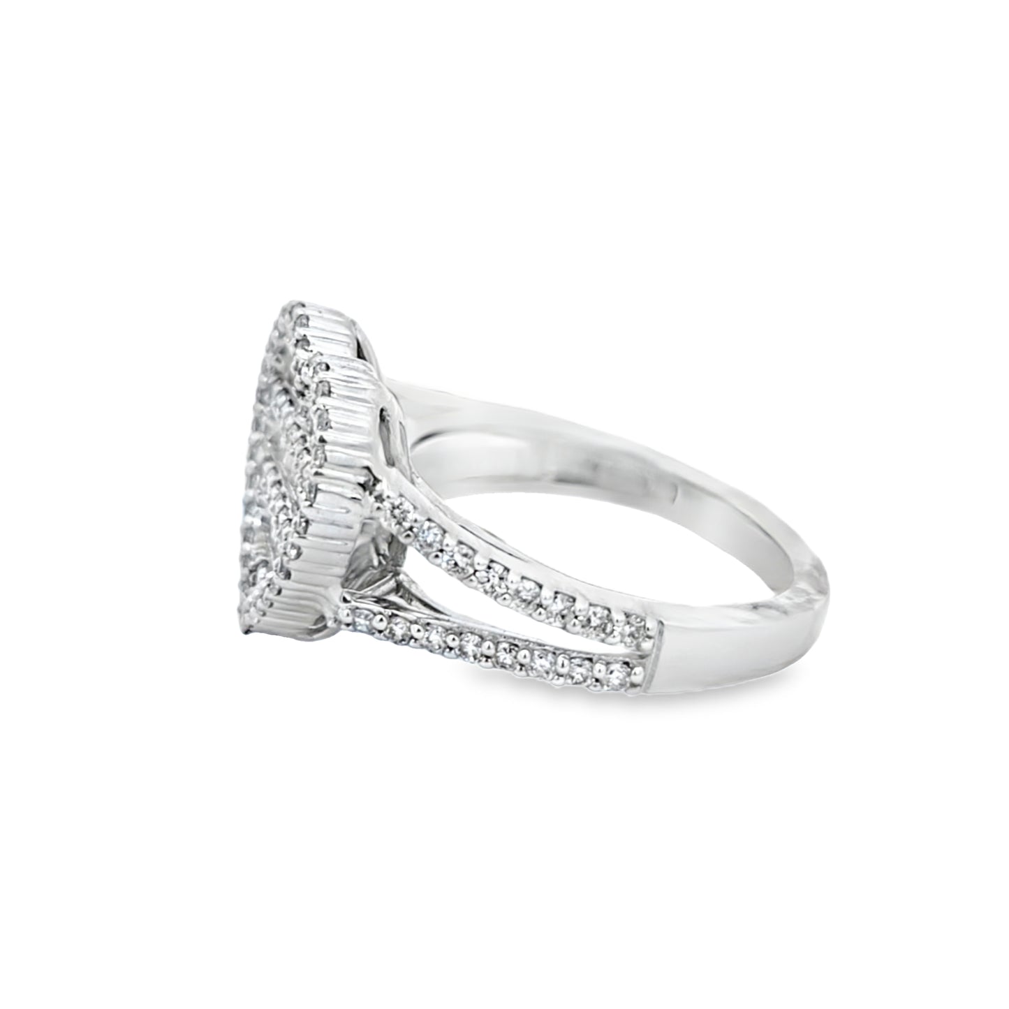 Heart Ring 1.02 ctw Diamond 10K White Gold